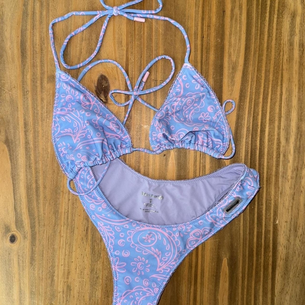 Blackbough Lavender Paisley Triangle String Bikini